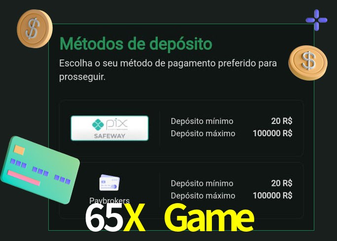 O cassino 65X Game oferece uma grande variedade de métodos de pagamento